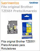 Fita original Brother TZE651 Preto/Amarelo para Rotuladores (Figura somente ilustrativa, no representa o produto real)