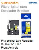 Fita original para Rotulador Brother TZES651 Preto/Amarelo (Figura somente ilustrativa, no representa o produto real)
