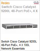 Switch Cisco Catalyst 9200L 48-Port PoE+, 4 X 10G, Network Essentials  (Figura somente ilustrativa, no representa o produto real)