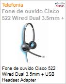 Fone de ouvido Cisco 522 Wired Dual 3.5mm + USB Headset Adapter  (Figura somente ilustrativa, no representa o produto real)