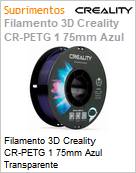 Filamento 3D Creality CR-PETG 1 75mm Azul Transparente (Figura somente ilustrativa, no representa o produto real)