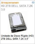 Unidade de Disco Rgido (HD) 2TB DELL SATA 7.2K 3.5  (Figura somente ilustrativa, no representa o produto real)