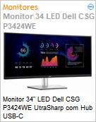 Monitor 34 LED Dell CSG P3424WE UtraSharp com Hub USB-C  (Figura somente ilustrativa, no representa o produto real)