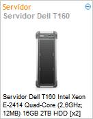 Servidor Dell T160 Intel Xeon E-2414 Quad-Core (2,6GHz; 12MB) 16GB 2TB HDD [x2] iDRAC9 Enterprise  (Figura somente ilustrativa, no representa o produto real)