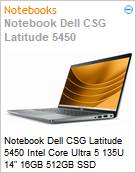 Notebook Dell CSG Latitude 5450 Intel Core Ultra 5 135U 14 16GB 512GB SSD Windows 11 Pro  (Figura somente ilustrativa, no representa o produto real)