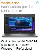 Workstation porttil Dell CSG 3591 U7 32 RTX-6 512 Windows 11 Professional  (Figura somente ilustrativa, no representa o produto real)