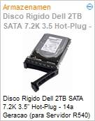 Unidade de Disco Rgido (HD) 2TB DELL SATA 7.2K 3.5  (Figura somente ilustrativa, no representa o produto real)