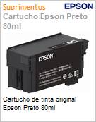Cartucho de tinta original Epson Preto 80ml  (Figura somente ilustrativa, no representa o produto real)