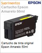 Cartucho de tinta original Epson Amarelo 50ml (Figura somente ilustrativa, no representa o produto real)