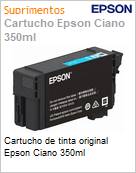 Cartucho de tinta original Epson Ciano 350ml  (Figura somente ilustrativa, no representa o produto real)