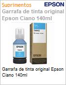 Garrafa de tinta original Epson Ciano 140ml (Figura somente ilustrativa, no representa o produto real)