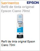 Refil de tinta original Epson Ciano 70ml (Figura somente ilustrativa, no representa o produto real)