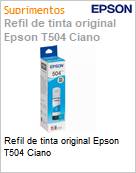 Refil de tinta original Epson T504 Ciano (Figura somente ilustrativa, no representa o produto real)