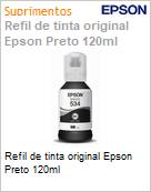 Refil de tinta original Epson Preto 120ml (Figura somente ilustrativa, no representa o produto real)