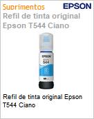 Refil de tinta original Epson T544 Ciano (Figura somente ilustrativa, no representa o produto real)