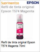 Refil de tinta original Epson T574 Magenta 70ml (Figura somente ilustrativa, no representa o produto real)