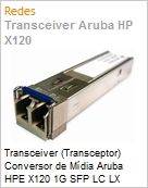 Conversor de mdia [Transceptor] Transceiver HPE X120 1G SFP LC LX  (Figura somente ilustrativa, no representa o produto real)