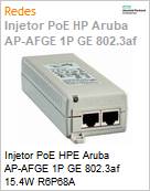 Injetor PoE HPE Aruba AP-AFGE 1P GE 802.3af 15.4W R6P68A  (Figura somente ilustrativa, no representa o produto real)