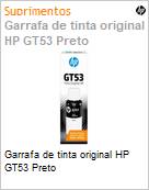 Garrafa de tinta original HP GT53 Preto (Figura somente ilustrativa, no representa o produto real)
