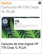 Cartucho de tinta original HP 776 Cinza 1L PLUK  (Figura somente ilustrativa, no representa o produto real)