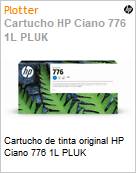 Cartucho de tinta original HP Ciano 776 1L PLUK  (Figura somente ilustrativa, no representa o produto real)