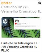 Cartucho de tinta original HP 776 Vermelho Cromtico 1L PLUK  (Figura somente ilustrativa, no representa o produto real)