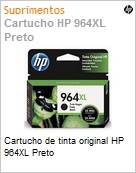 Cartucho de tinta original HP 964XL Preto (Figura somente ilustrativa, no representa o produto real)