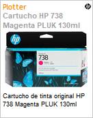 Cartucho de tinta original HP 738 Magenta PLUK 130ml (Figura somente ilustrativa, no representa o produto real)