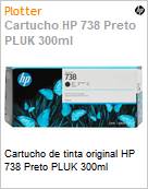 Cartucho de tinta original HP 738 Preto PLUK 300ml  (Figura somente ilustrativa, no representa o produto real)