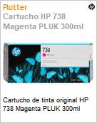 Cartucho de tinta original HP 738 Magenta PLUK 300ml (Figura somente ilustrativa, no representa o produto real)