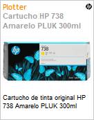 Cartucho de tinta original HP 738 Amarelo PLUK 300ml (Figura somente ilustrativa, no representa o produto real)