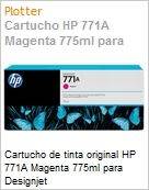 Cartucho de tinta original HP 771A Magenta 775ml para DesignJet  (Figura somente ilustrativa, no representa o produto real)