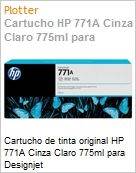 Cartucho de tinta original HP 771A Cinza Claro PLUK 775 ml  (Figura somente ilustrativa, no representa o produto real)