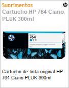 Cartucho de tinta original HP 764 Ciano PLUK 300ml  (Figura somente ilustrativa, no representa o produto real)