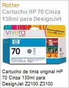 Cartucho de tinta original HP 70 Cinza PLUK 130ml (Figura somente ilustrativa, no representa o produto real)