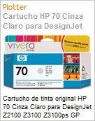 Cartucho de tinta original HP 70 Cinza Claro PLUK130ml  (Figura somente ilustrativa, no representa o produto real)