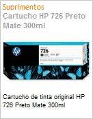 Cartucho de tinta original HP 726 Preto Mate 300ml  (Figura somente ilustrativa, no representa o produto real)