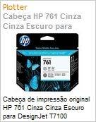 Cabea de impresso original HP 761 Cinza Escuro para DesignJet T7100  (Figura somente ilustrativa, no representa o produto real)