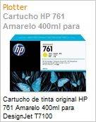 Cartucho de tinta original HP 761 Amarelo 400ml para DesignJet T7100  (Figura somente ilustrativa, no representa o produto real)