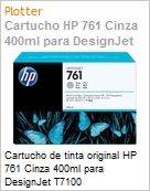 Cartucho de tinta original HP 761 Cinza 400ml para DesignJet T7100  (Figura somente ilustrativa, no representa o produto real)