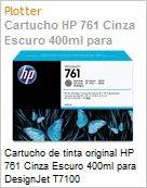 Cartucho de tinta original HP 761 Cinza Escuro PLUK 400ml  (Figura somente ilustrativa, no representa o produto real)