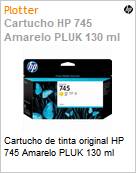 Cartucho de tinta original HP 745 Amarelo PLUK 130 ml  (Figura somente ilustrativa, no representa o produto real)