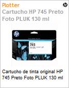 Cartucho de tinta original HP 745 Preto Foto PLUK 130 ml  (Figura somente ilustrativa, no representa o produto real)