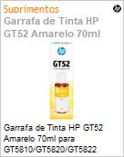 Garrafa de tinta original HP GT52 Amarelo 70ml para GT5810 / GT5820 / GT5822 (Figura somente ilustrativa, no representa o produto real)