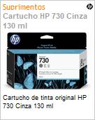 Cartucho de tinta original HP 730 Cinza 130 ml  (Figura somente ilustrativa, no representa o produto real)