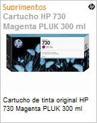 Cartucho de tinta original HP 730 Magenta PLUK 300ml (Figura somente ilustrativa, no representa o produto real)