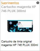 Cartucho de tinta original HP 746 Magenta PLUK 300ml (Figura somente ilustrativa, no representa o produto real)