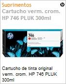 Cartucho de tinta original HP 746 Vermelho Cromtico PLUK 300ml  (Figura somente ilustrativa, no representa o produto real)