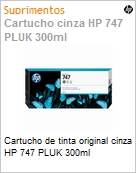 Cartucho de tinta original HP 747 Cinza PLUK 300ml (Figura somente ilustrativa, no representa o produto real)
