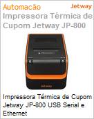 Impressora trmica de cupons Jetway JP-800 USB Serial e Ethernet 3 Anos de Garantia (Figura somente ilustrativa, no representa o produto real)